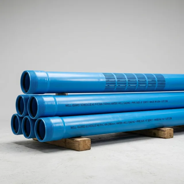 Heavy-Duty PVC Borewell Casing and Screen Pipes