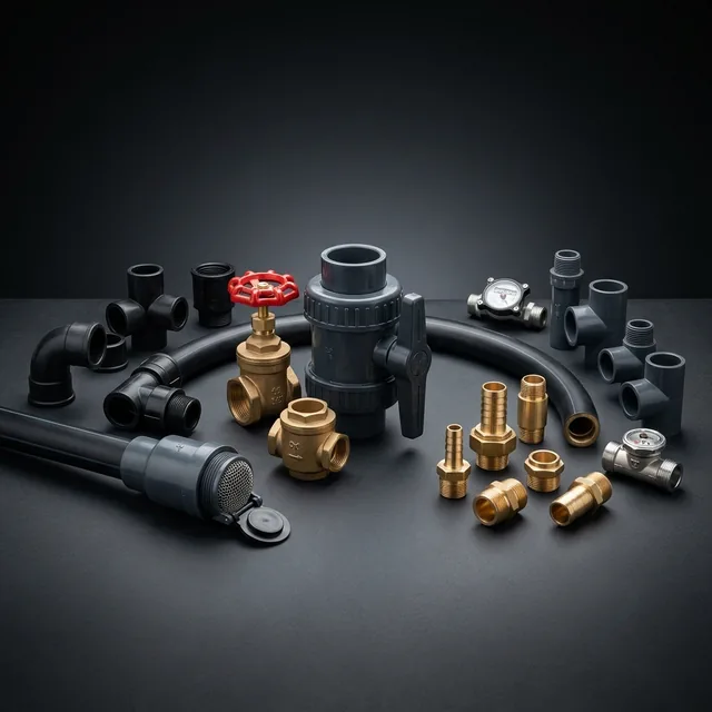 Foot Valves Ball Valves and HDPE Compression Pipe Fittings